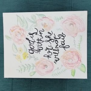 Pretty canvas wall print with motivational saying